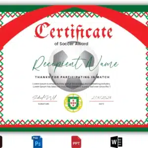 Portugal Soccer Certificate