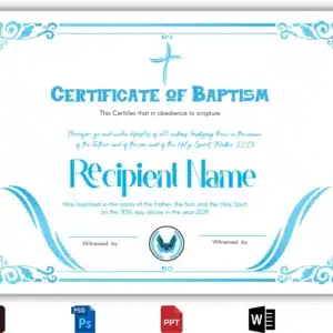 baptism certificate with cross