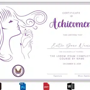 Purple Certificate of Achievement