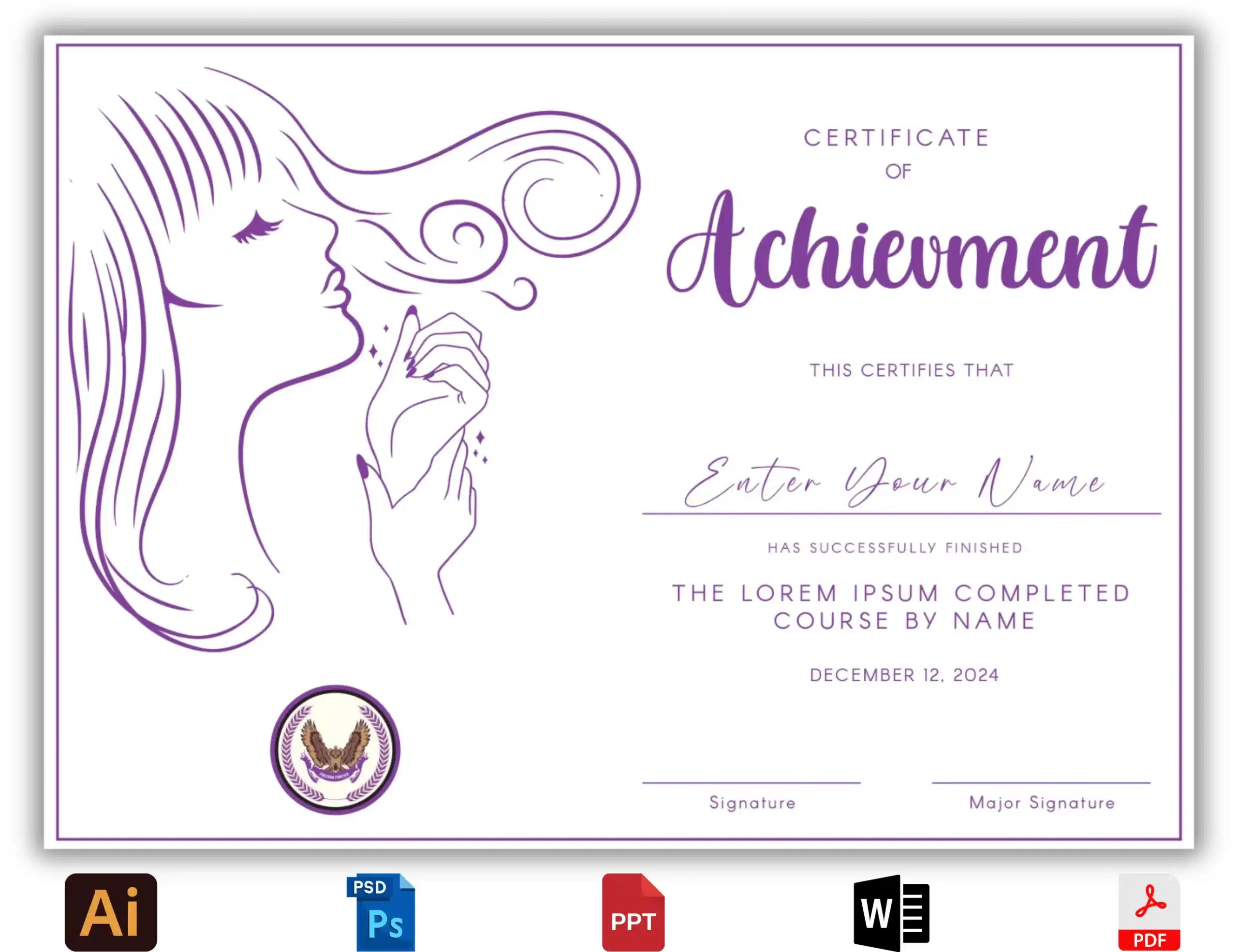 Purple Certificate of Achievement