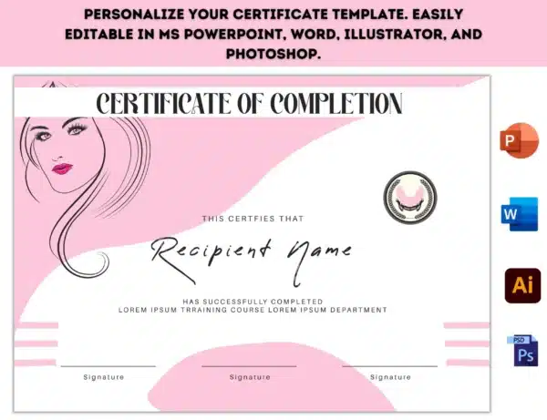 Beautician Certificate, Eyelash Extension Completion