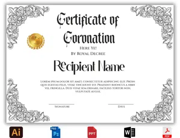 Certificate of Coronation