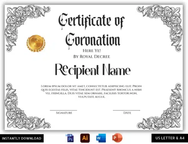 Certificate of Coronation