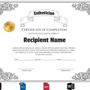 Esthetician Certificate of Completion