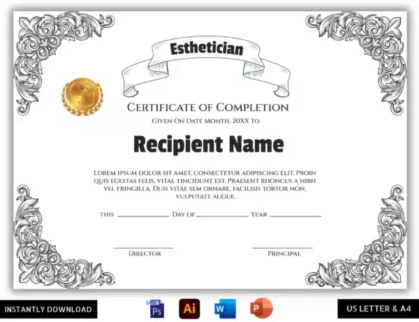 Esthetician Certificate of Completion