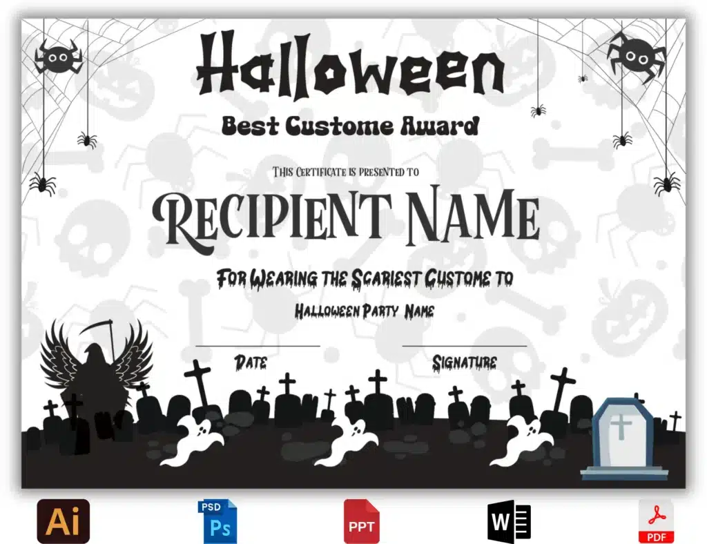 Halloween Best Costume Award - 99diploma.com