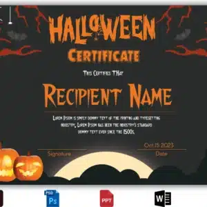 Halloween Certificate Template