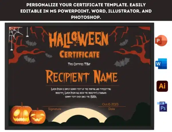 Halloween Certificate Template 