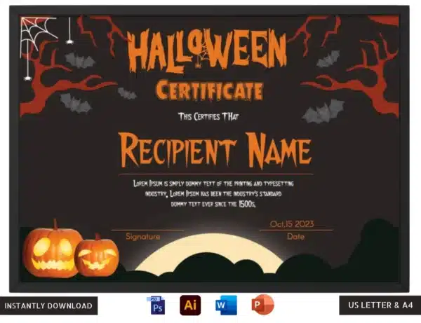 Halloween Certificate Template 