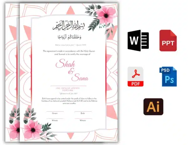 Nikah Certificate Frame