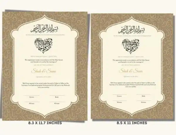 Nikah Certificate Sample