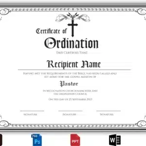 Pastor Ordination Certificate