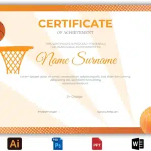 Printable Basketball Certificate