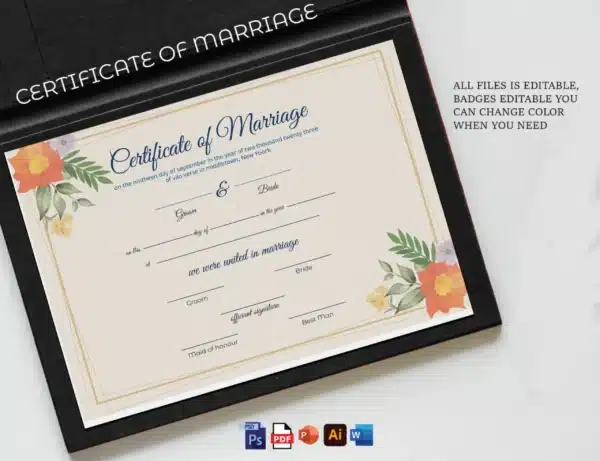 Printable Certificate of Marriage 3 scaled