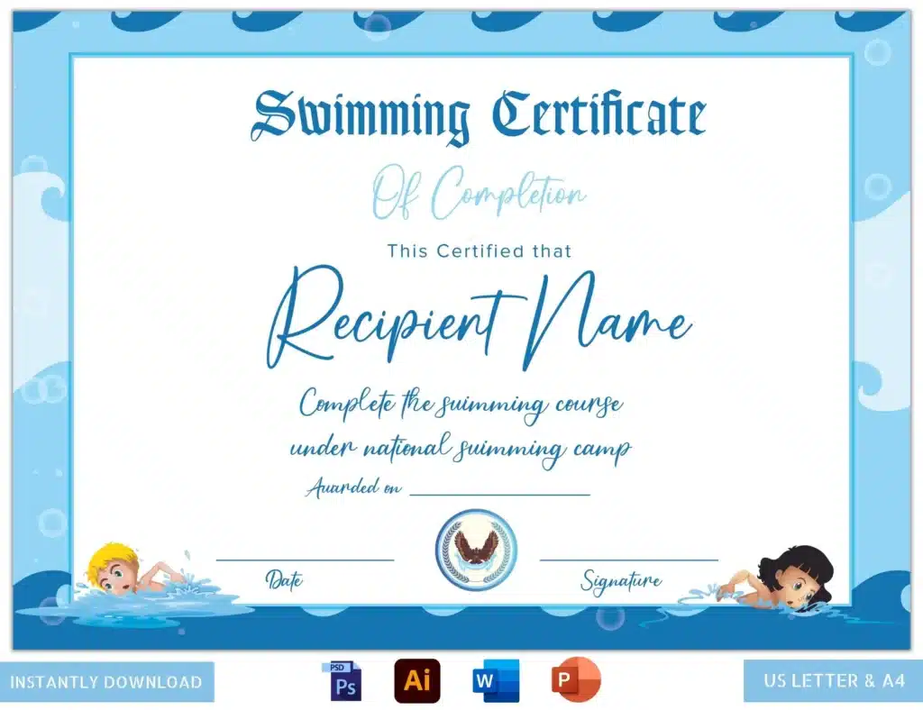 Swimming Certificate - 99diploma.com