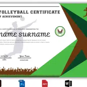 Volleyball Certificate