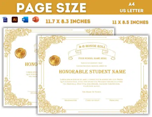 AB Honor Roll Certificate