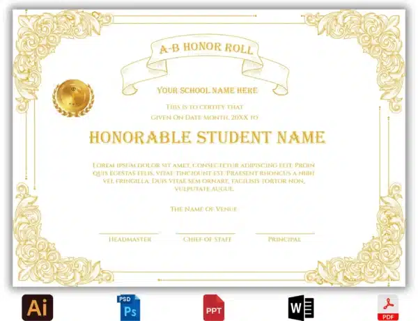 AB Honor Roll Certificate