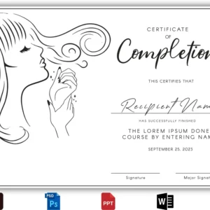 Minimalist Beautician Certificate