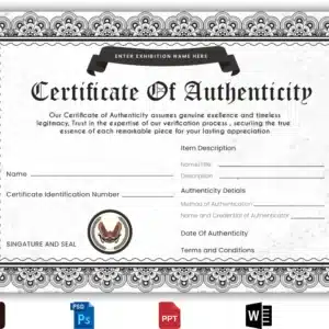 certificate of authenticity template