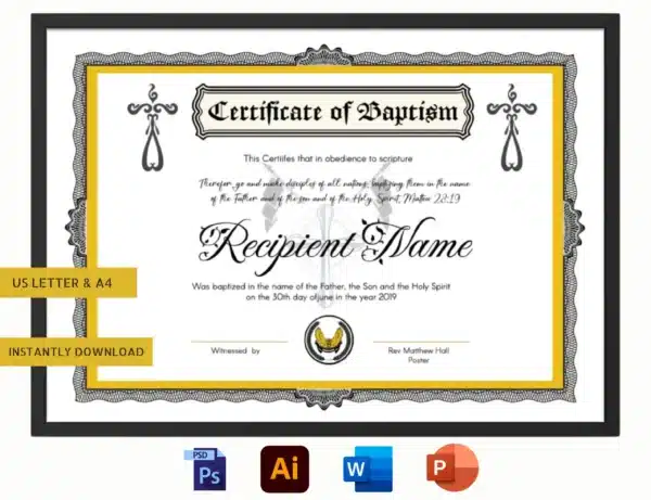 certificate of baptism printable