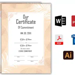 Printable Certificate of Commitment