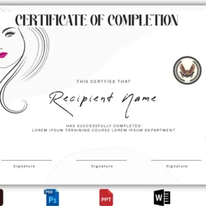 Certificate of Completion for Hair Extensions