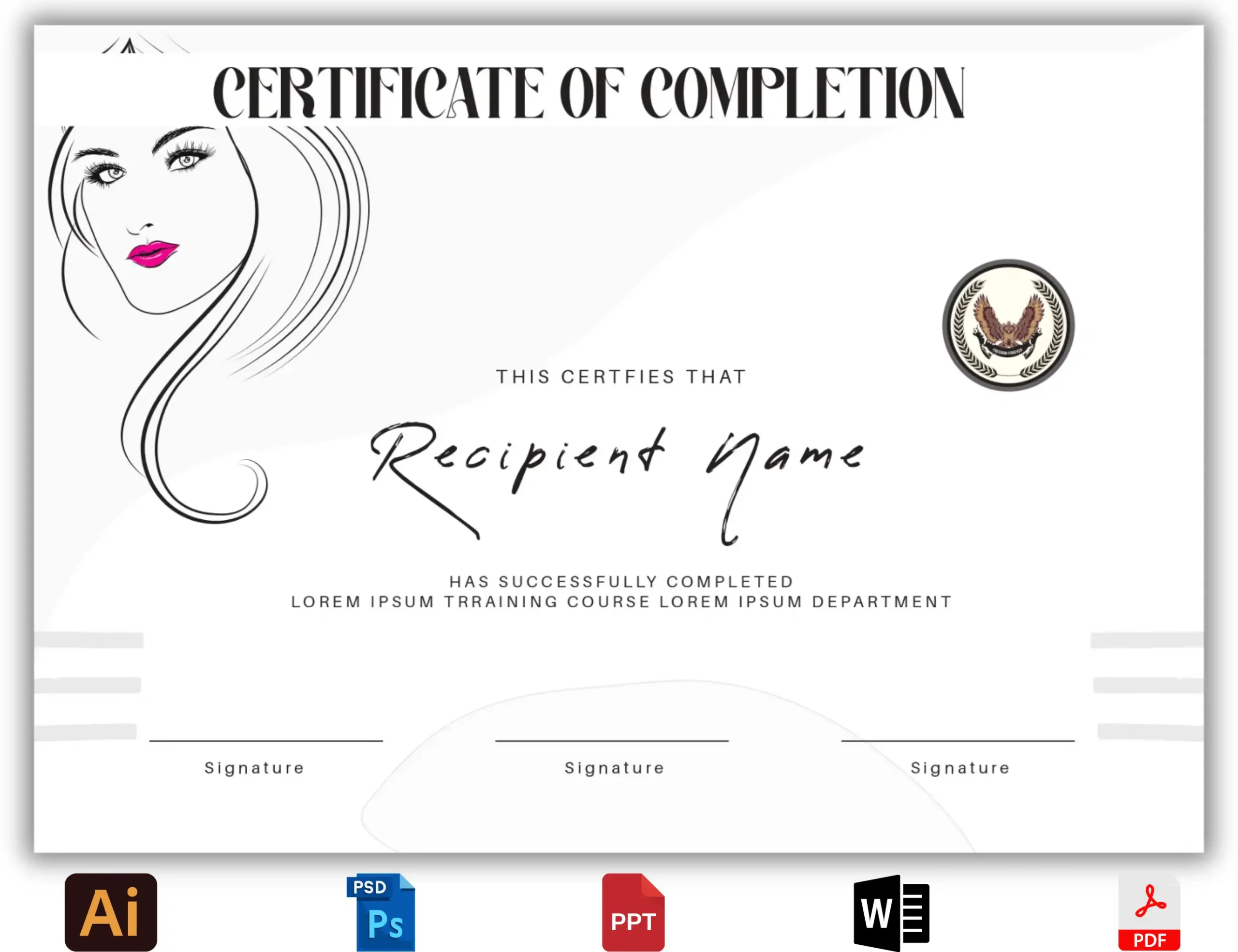 Certificate of Completion for Hair Extensions