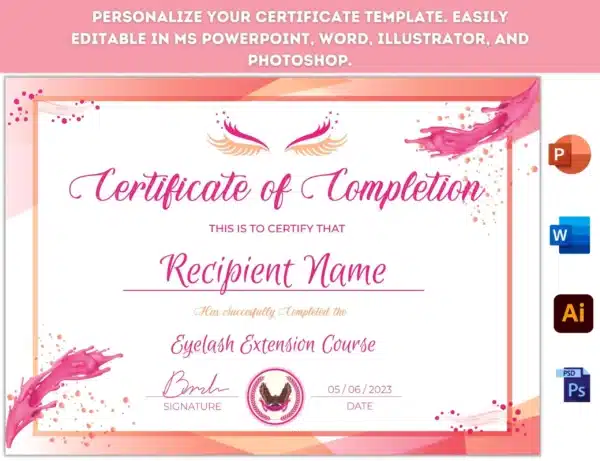 certificate of completion template