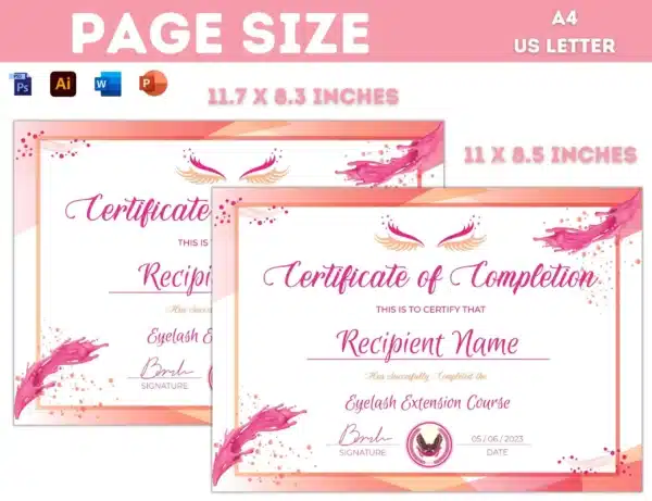 certificate of completion template