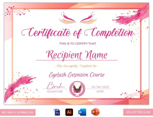 certificate of completion template