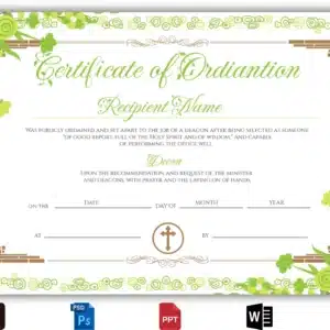 Certificate of Deacon Ordination