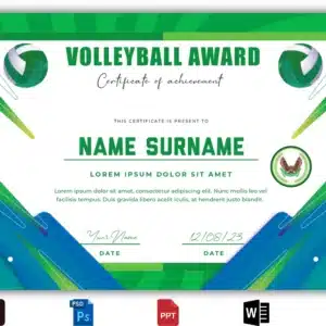 volleyball certificates