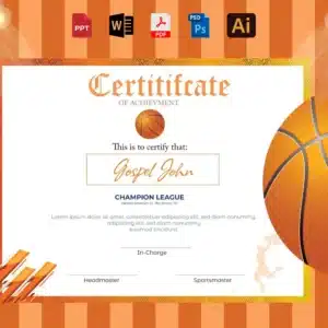 Basketball Certificate