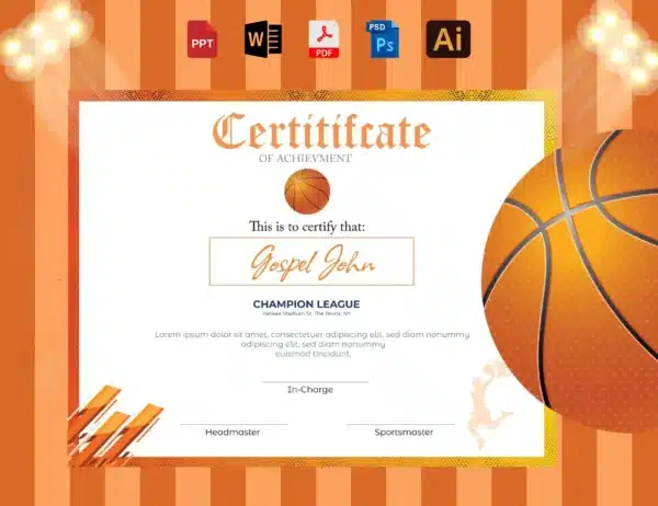 Basketball Certificate