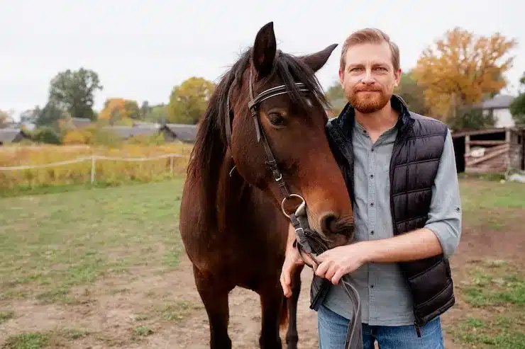 close up farmer with beautiful h