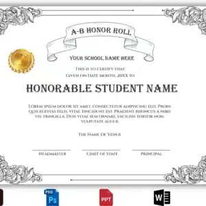 honor roll certificate