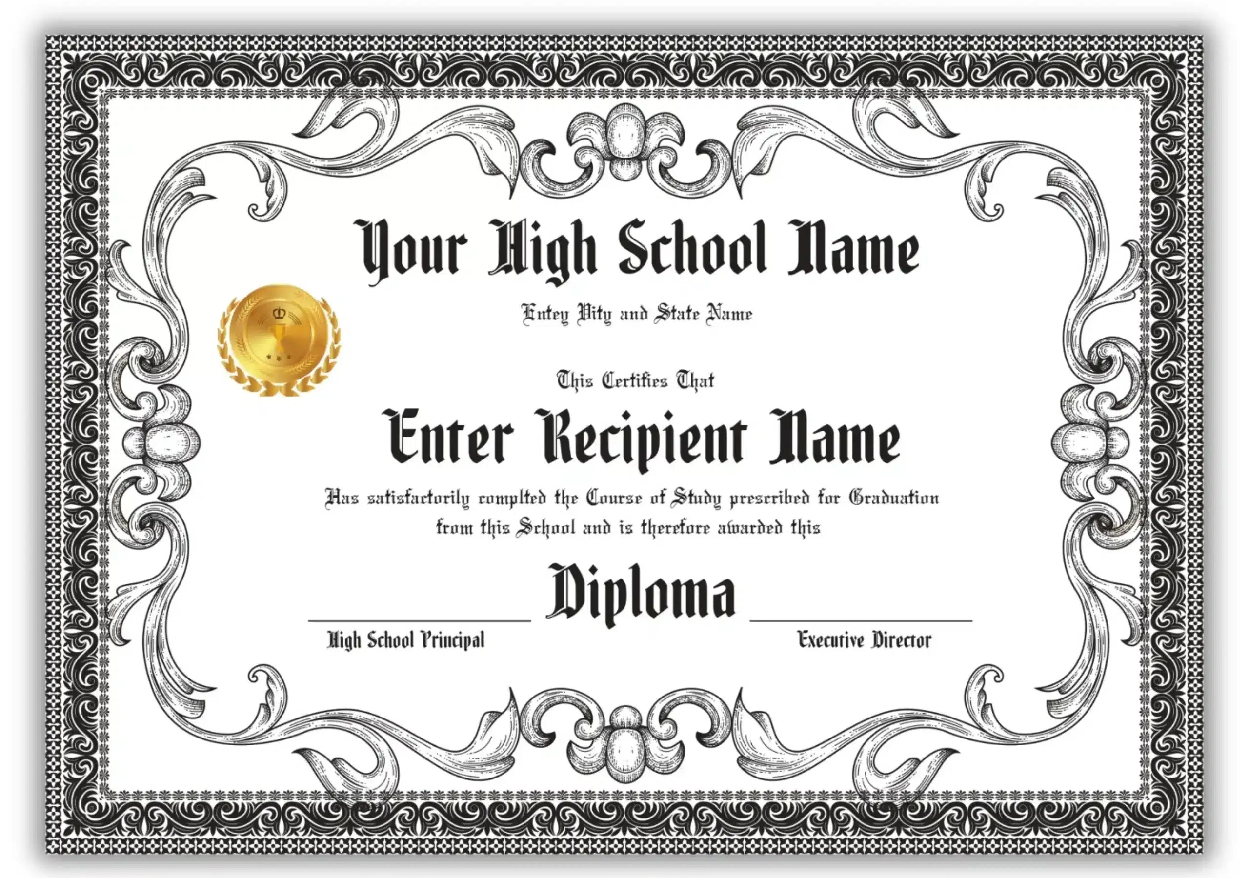 Homeschool graduation diploma template